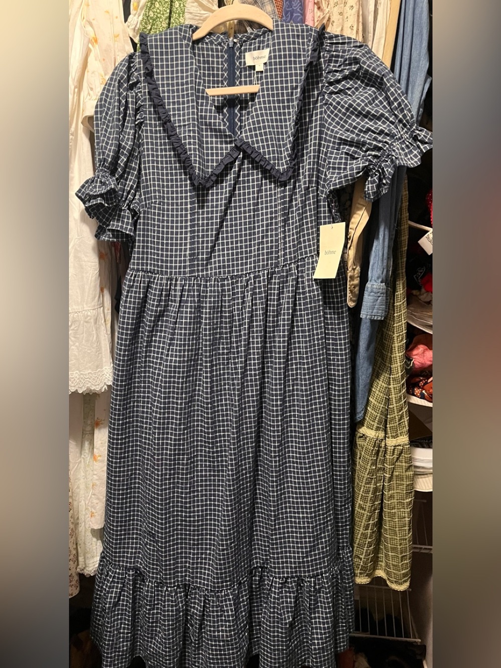 Bohme Navy Plaid Dress NWT